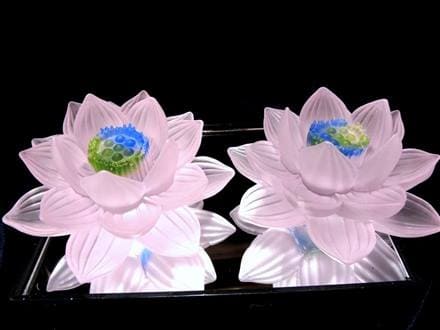 蓮 クリスタルガラス ロータス 置物 蓮の花