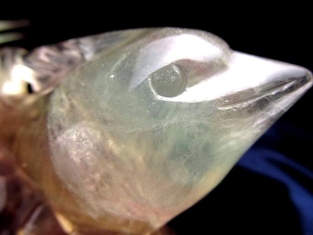 フローライト 蛍石 縁起物 置物 イルカ