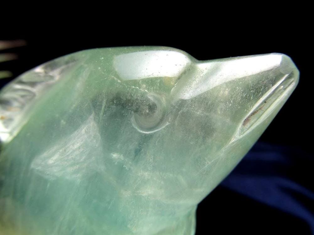 フローライト 蛍石 縁起物 置物 イルカ