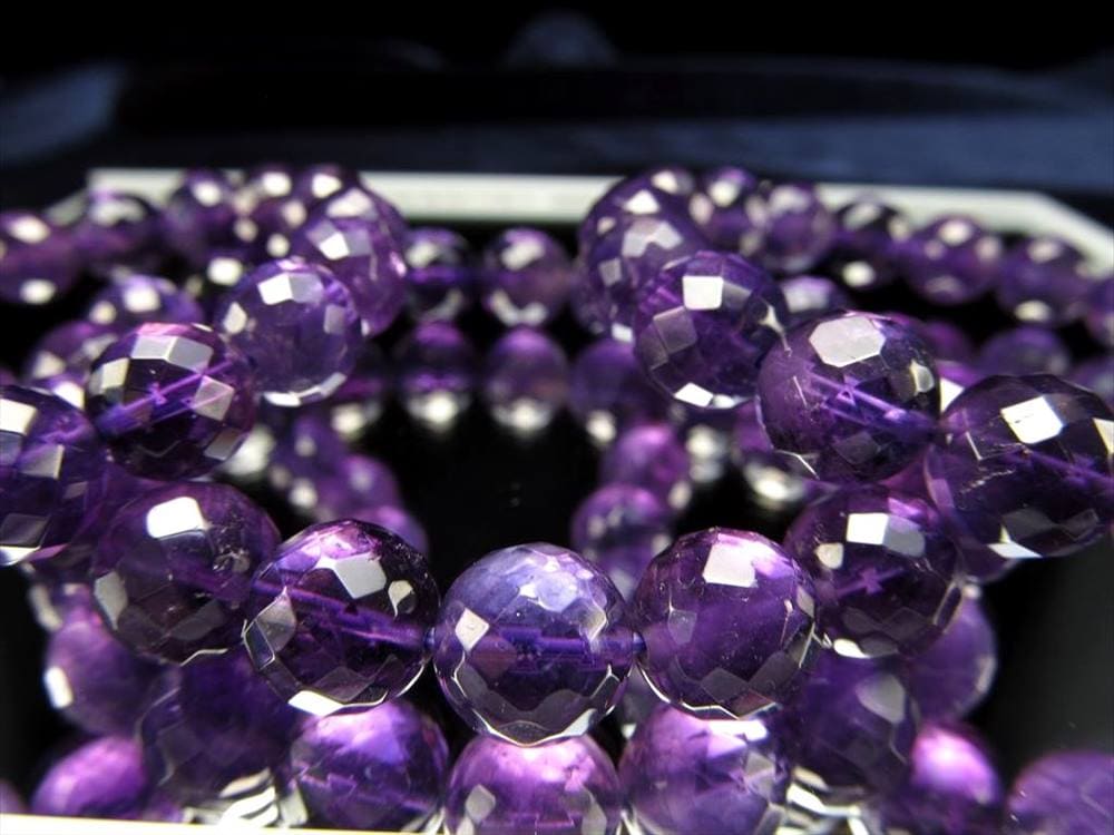 アメジスト 紫水晶 ブレスレット カット ブラジル産
