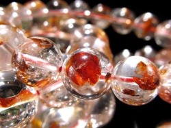 透明ライモナイトインクォーツ【褐鉄鉱入り水晶】ブレスレット