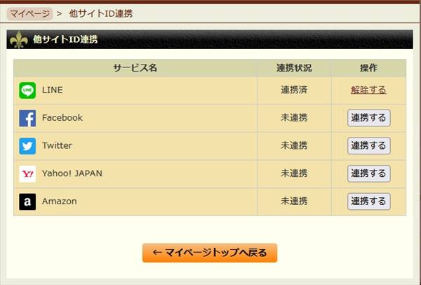 他サイトID連携状況