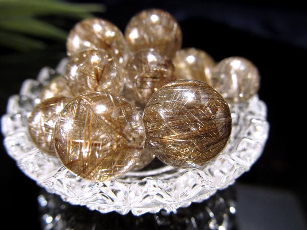 シルバールチルクォーツ ビーズ石 1粒売り バラ珠 銀針水晶