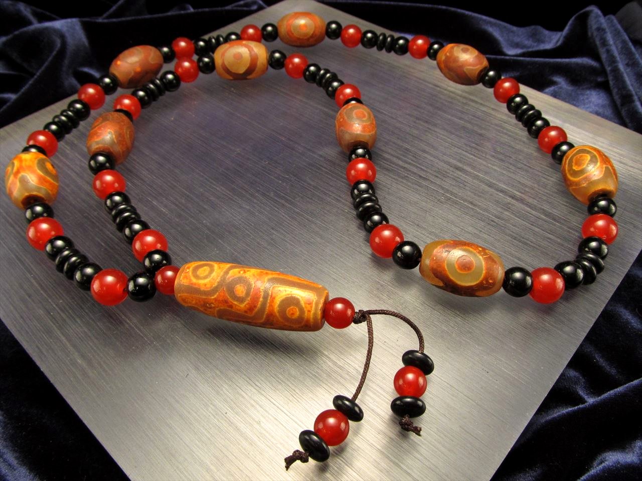 チベット　首飾り Yahoo!オークション - Z-477 チベット 九眼天珠 ネックレス 風水 開運