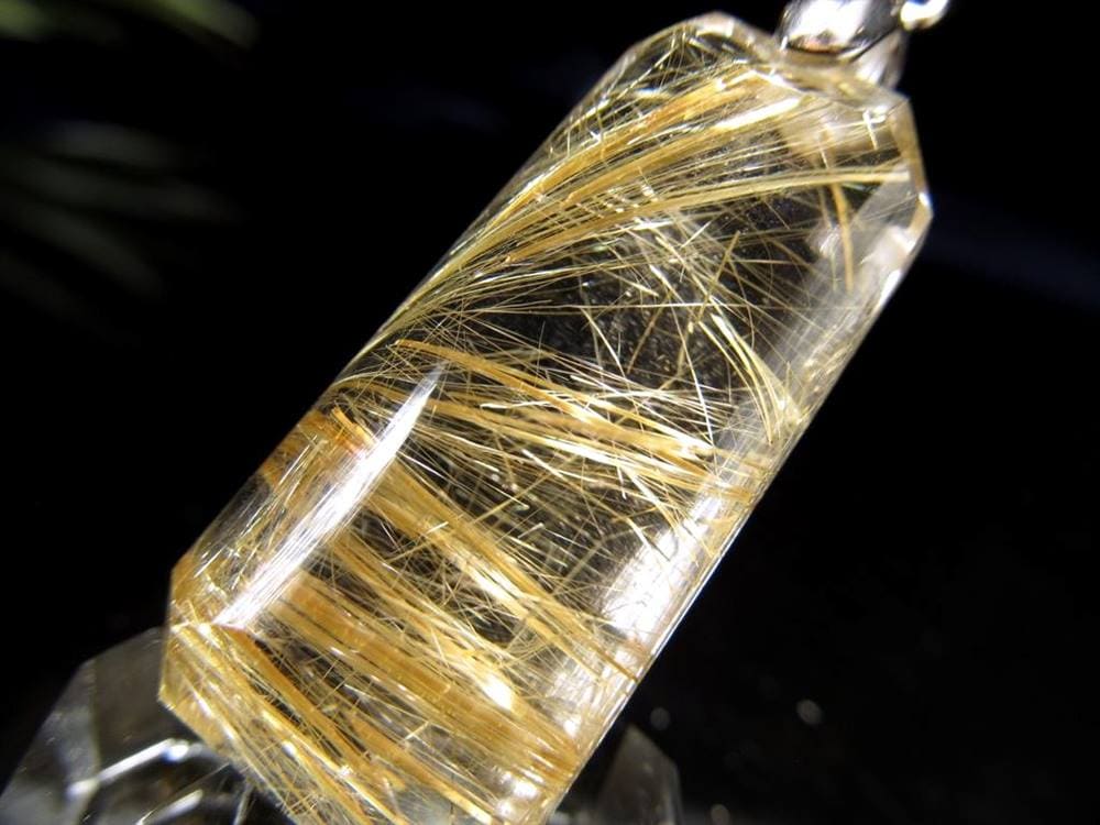 ゴールドルチルクォーツ ペンダントトップ 金針水晶 カボション ルチレイテッドクォーツ