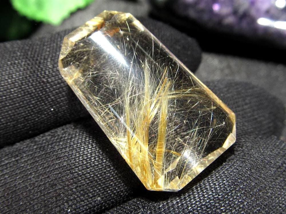 ゴールドルチルクォーツ タンブル 金針水晶 カボション ルチレイテッドクォーツ