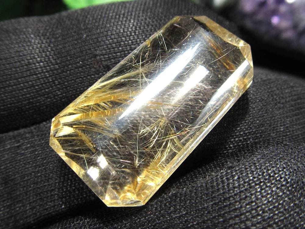 ゴールドルチルクォーツ タンブル 金針水晶 カボション ルチレイテッドクォーツ