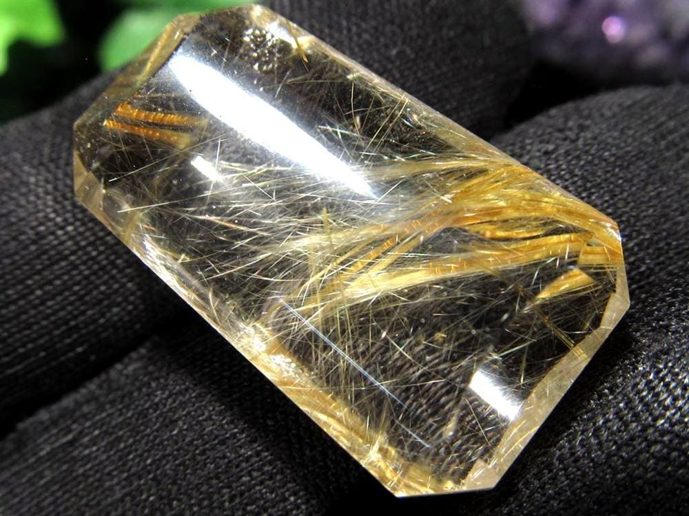 ゴールドルチルクォーツ タンブル 金針水晶 カボション ルチレイテッドクォーツ