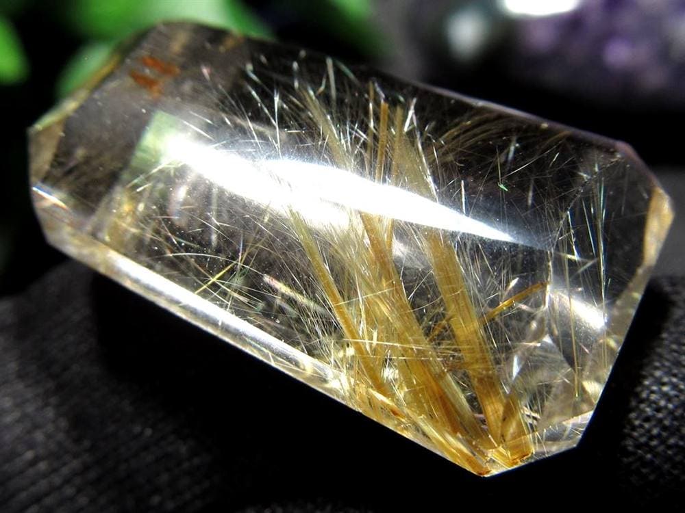 ゴールドルチルクォーツ タンブル 金針水晶 カボション ルチレイテッドクォーツ