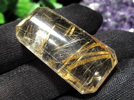 ゴールドルチルクォーツ タンブル 金針水晶 カボション ルチレイテッドクォーツ