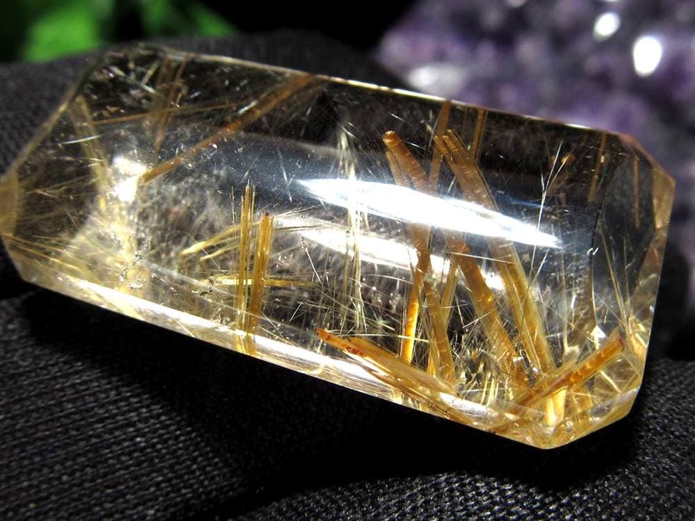 ゴールドルチルクォーツ タンブル 金針水晶 カボション ルチレイテッドクォーツ