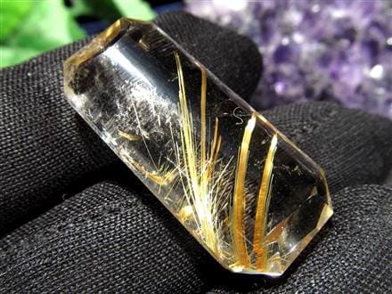 ゴールドルチルクォーツ タンブル 金針水晶 カボション ルチレイテッドクォーツ