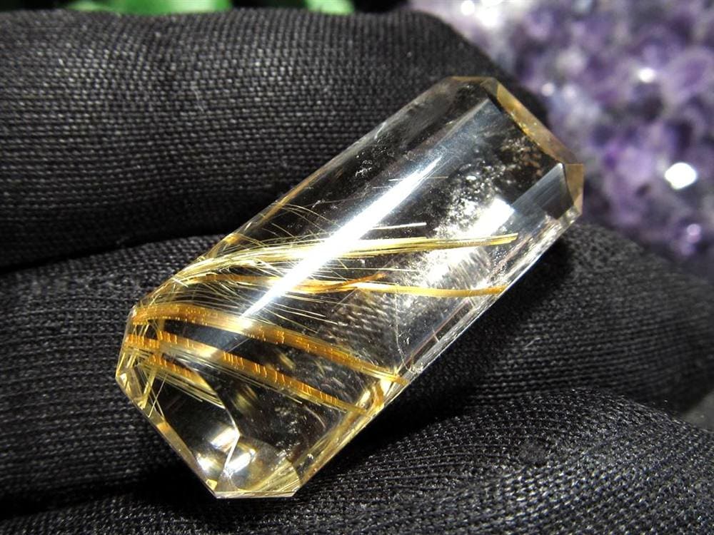 ゴールドルチルクォーツ タンブル 金針水晶 カボション ルチレイテッドクォーツ