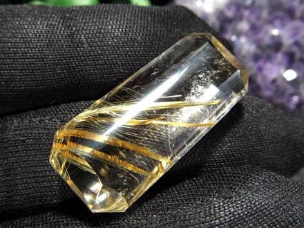 ゴールドルチルクォーツ タンブル 金針水晶 カボション ルチレイテッドクォーツ