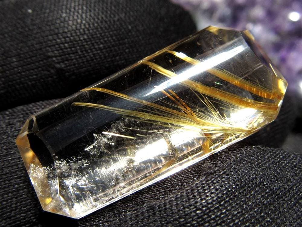 ゴールドルチルクォーツ タンブル 金針水晶 カボション ルチレイテッドクォーツ