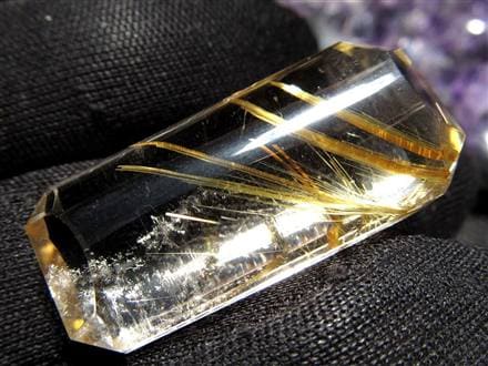 ゴールドルチルクォーツ タンブル 金針水晶 カボション ルチレイテッドクォーツ