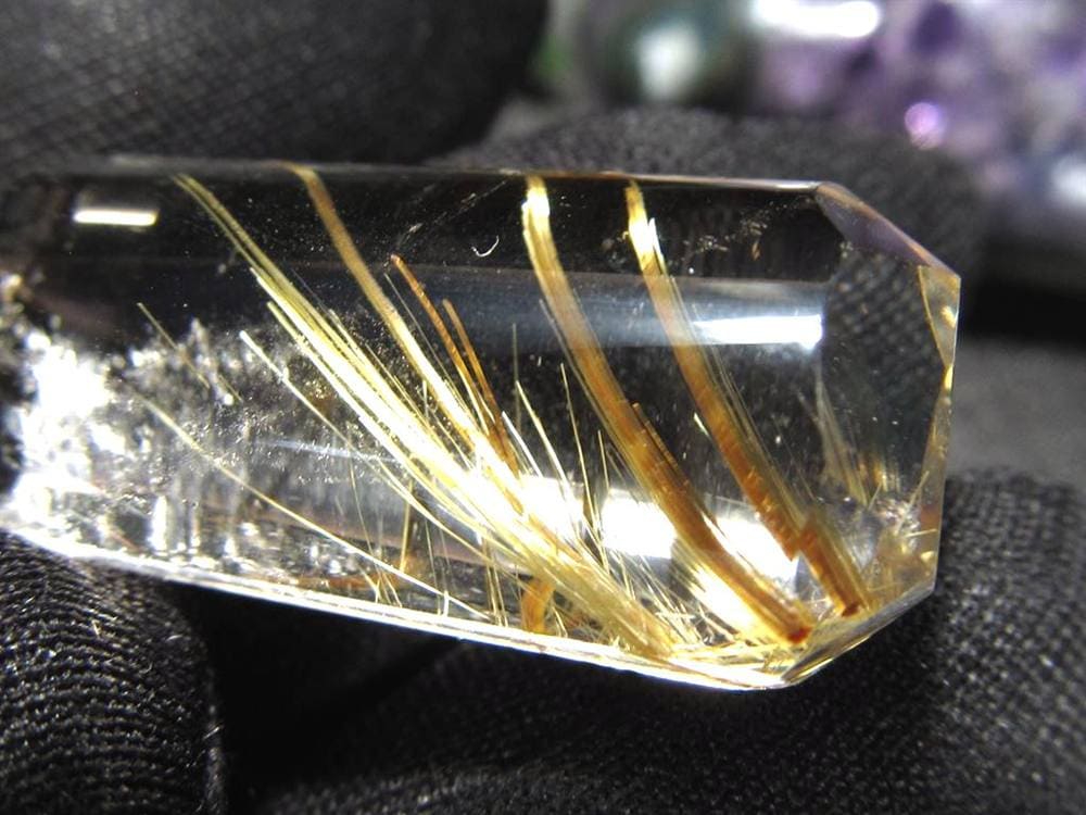 ゴールドルチルクォーツ タンブル 金針水晶 カボション ルチレイテッドクォーツ