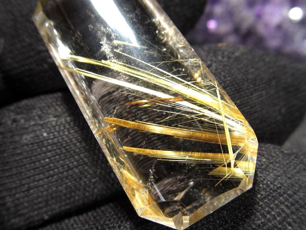 ゴールドルチルクォーツ タンブル 金針水晶 カボション ルチレイテッドクォーツ