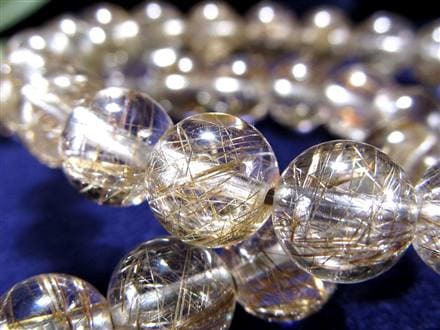 シルバールチルクォーツ ビーズ石 1粒売り バラ珠 銀針水晶