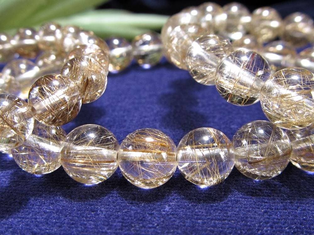 シルバールチルクォーツ ビーズ石 1粒売り バラ珠 銀針水晶