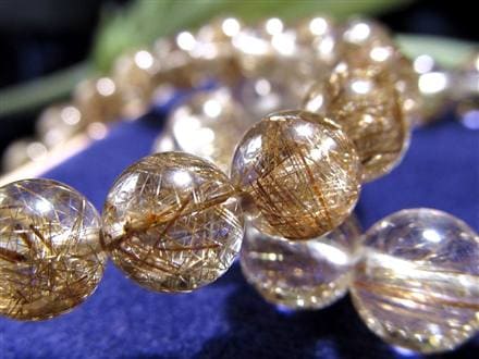 シルバールチルクォーツ ビーズ石 1粒売り バラ珠 銀針水晶