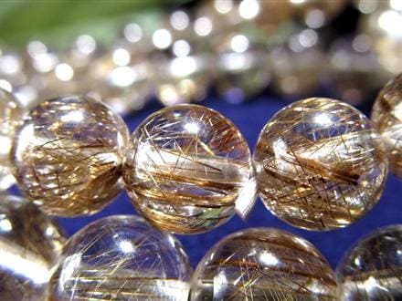 シルバールチルクォーツ ビーズ石 1粒売り バラ珠 銀針水晶