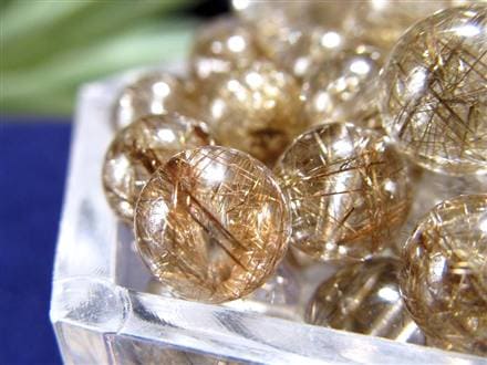 シルバールチルクォーツ ビーズ石 1粒売り バラ珠 銀針水晶