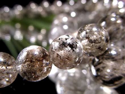 エレスチャルクォーツ 骸骨水晶 ブレスレット グラファイト パワーストーン