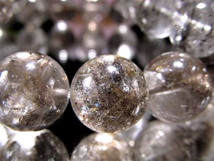 エレスチャルクォーツ 骸骨水晶 ブレスレット グラファイト パワーストーン