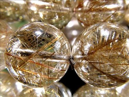 シルバールチルクォーツ ビーズ石 1粒売り バラ珠 銀針水晶