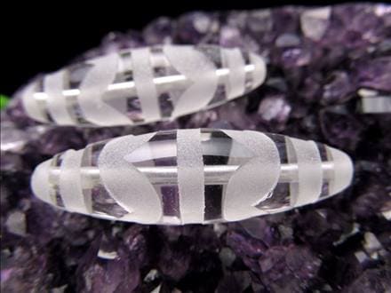 四線虎牙天珠 水晶 クリスタル 天珠