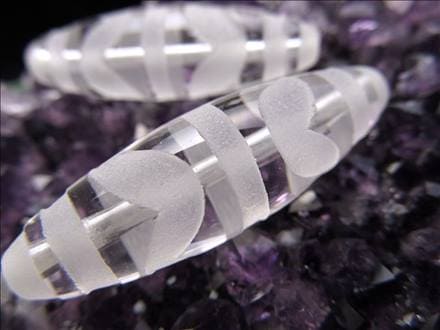 四線虎牙天珠 水晶 クリスタル 天珠