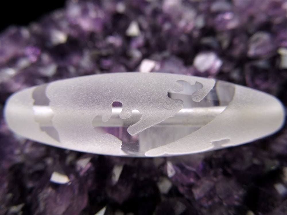 騎龍観音天珠 三本爪 水晶 クリスタル 天珠