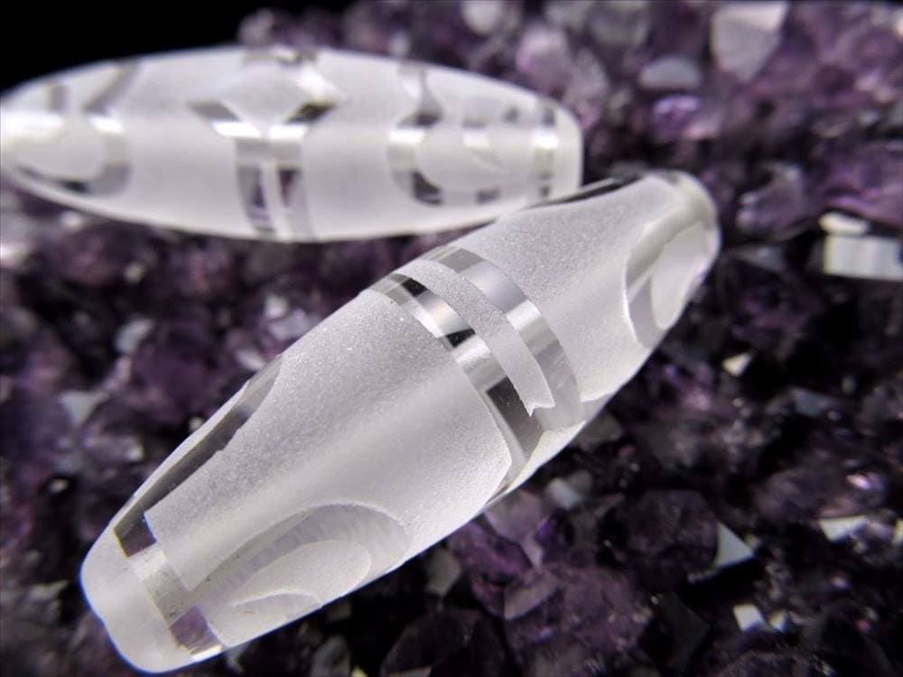 蓮師法帽天珠 水晶 クリスタル 天珠