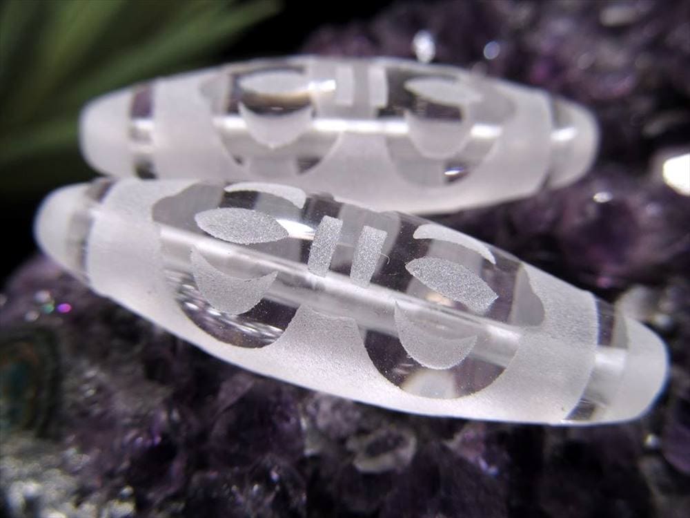 金剛杵天珠 水晶 クリスタル天珠 水晶天珠