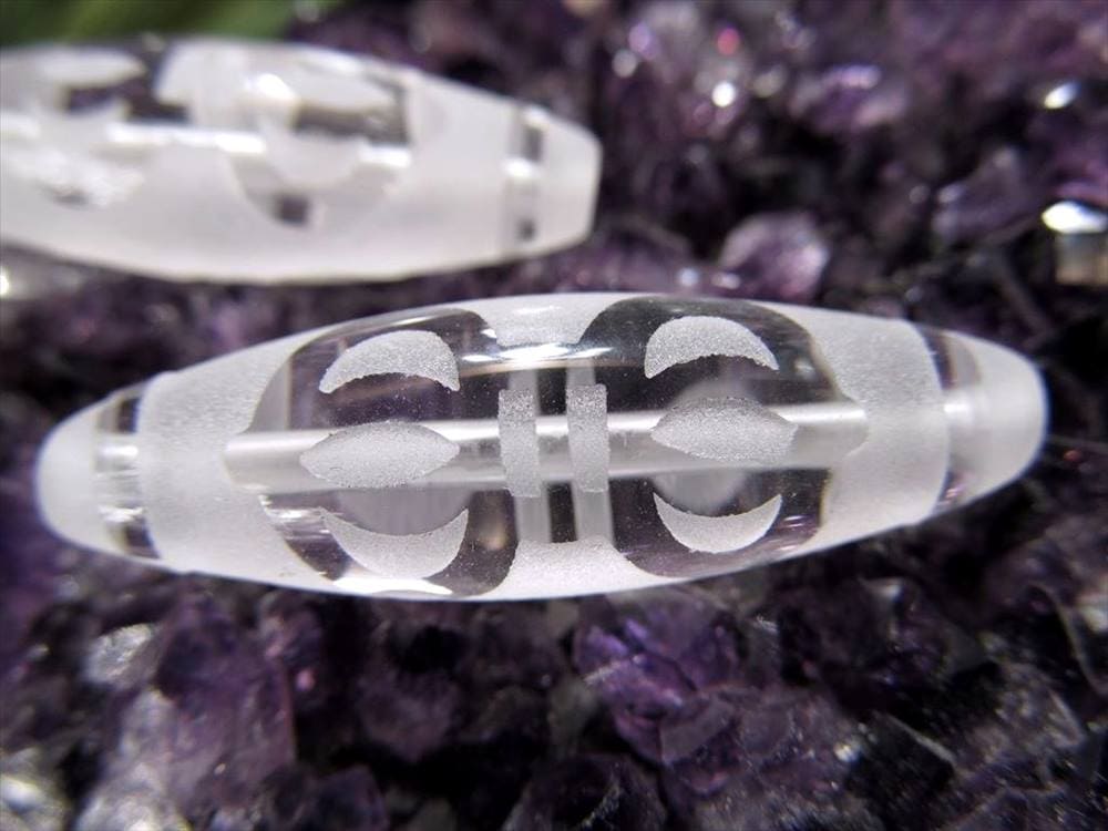 金剛杵天珠 水晶 クリスタル天珠 水晶天珠