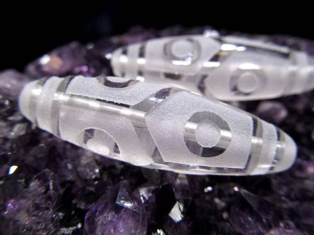 ジー 護符 クリスタル天珠 水晶天珠