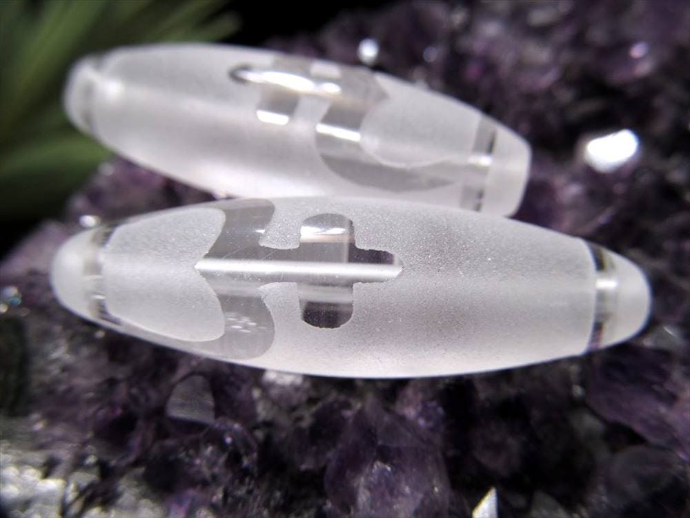 ジー 護符 クリスタル天珠 水晶天珠