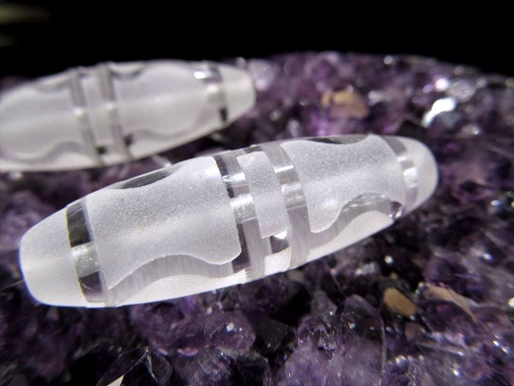 金剛杵天珠 水晶 クリスタル天珠 水晶天珠