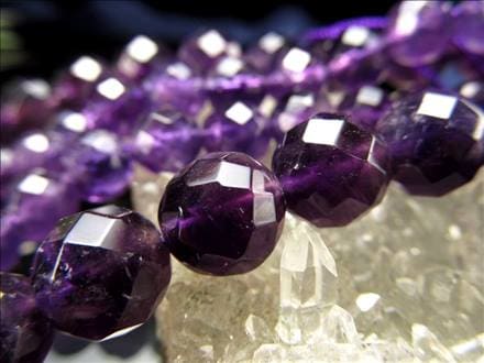 アメジスト 連材 パーツ 紫水晶 一連