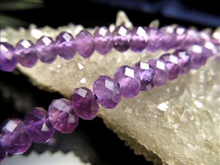 アメジスト 連材 パーツ 紫水晶 一連