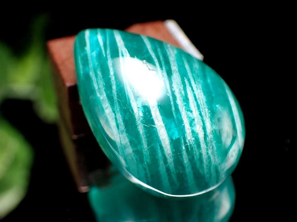 ゼブラ アマゾナイト 天河石 ドロップ型 タンブル ロシア産