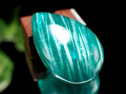 ゼブラ アマゾナイト 天河石 ドロップ型 タンブル ロシア産