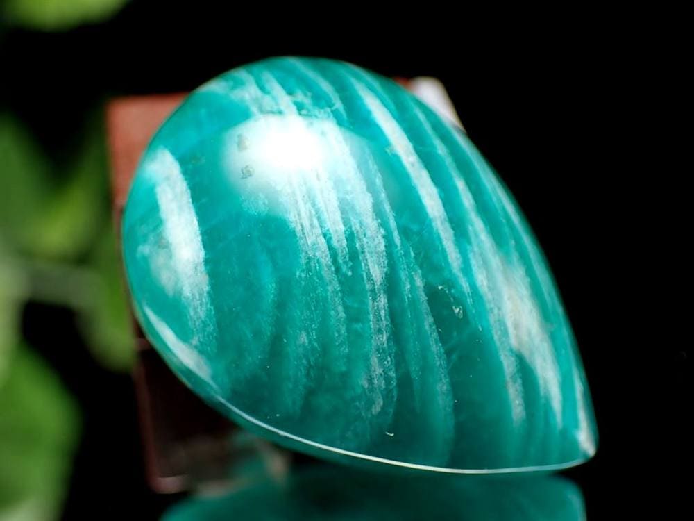 ゼブラ アマゾナイト 天河石 ドロップ型 タンブル ロシア産