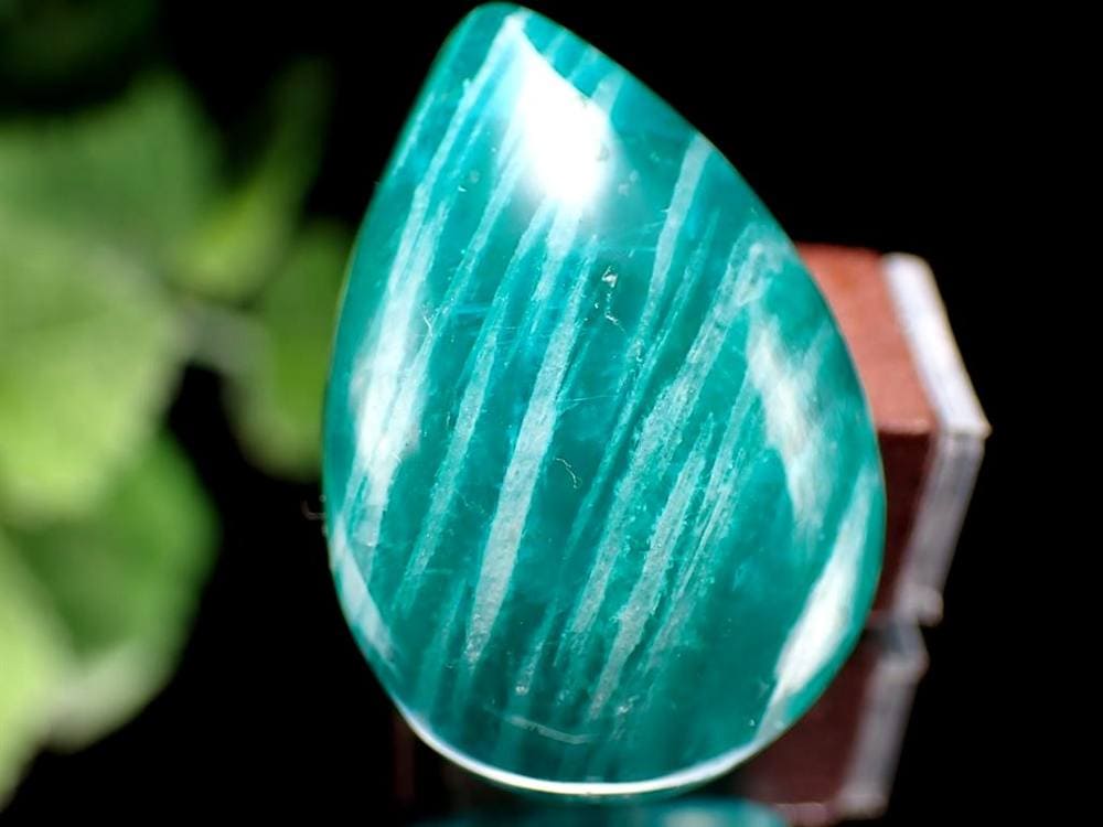 ゼブラ アマゾナイト 天河石 ドロップ型 タンブル ロシア産