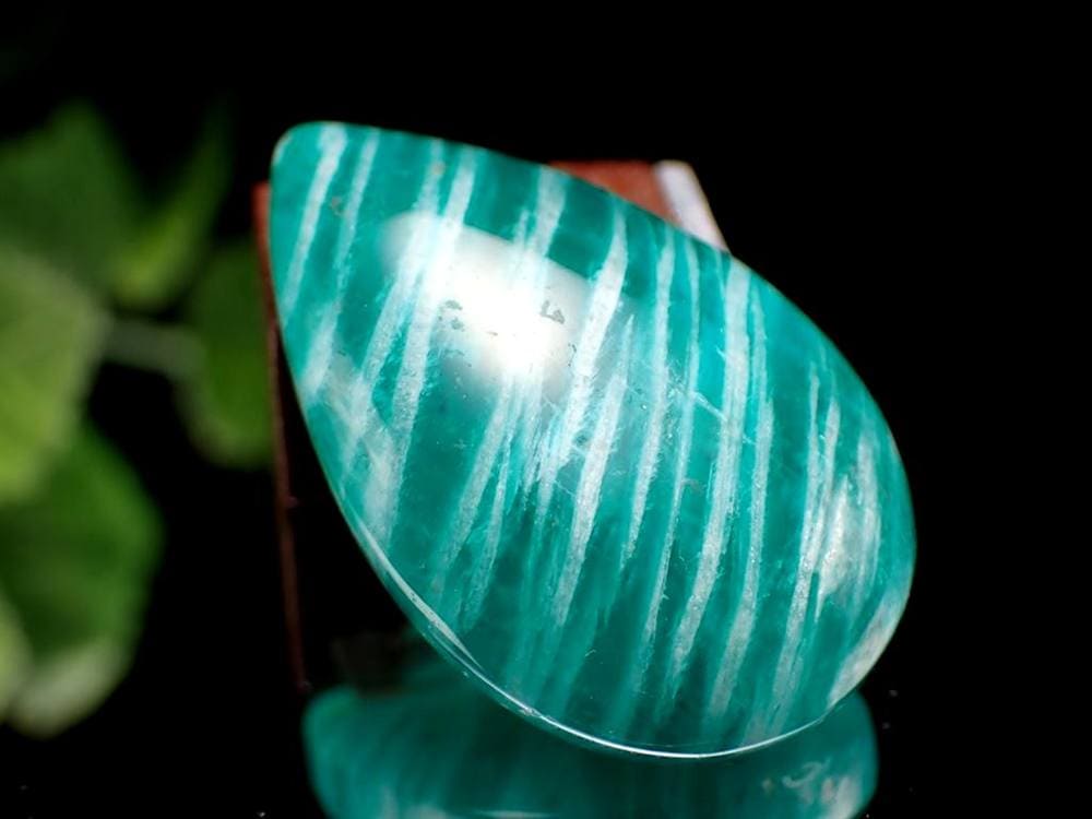 ゼブラ アマゾナイト 天河石 ドロップ型 タンブル ロシア産