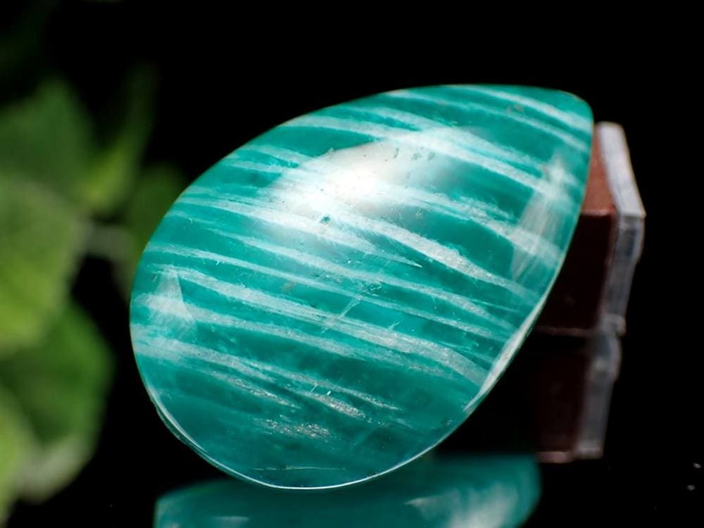 ゼブラ アマゾナイト 天河石 ドロップ型 タンブル ロシア産