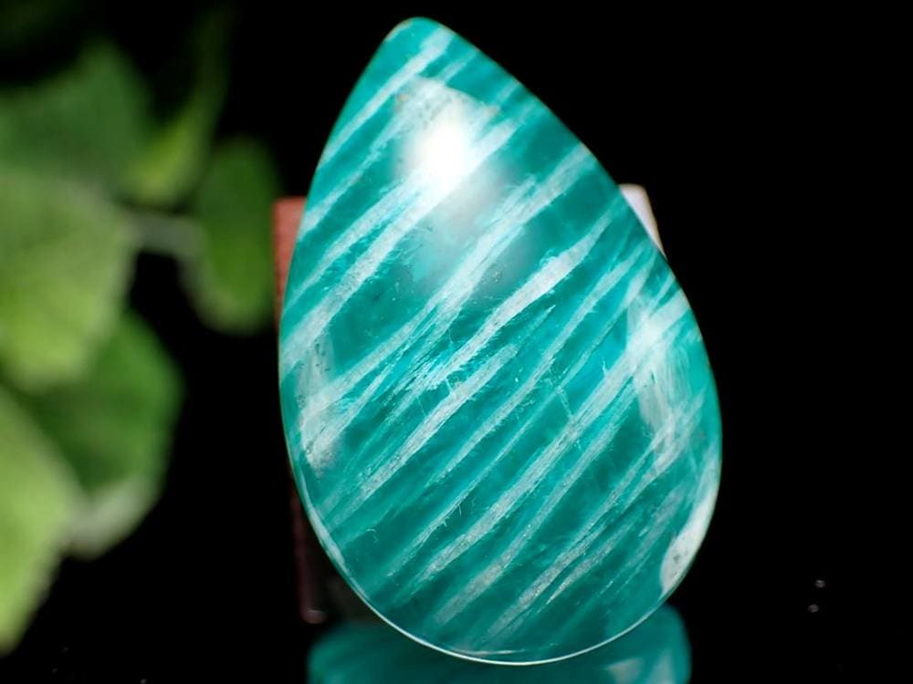 ゼブラ アマゾナイト 天河石 ドロップ型 タンブル ロシア産