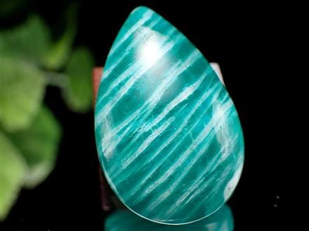 ゼブラ アマゾナイト 天河石 ドロップ型 タンブル ロシア産