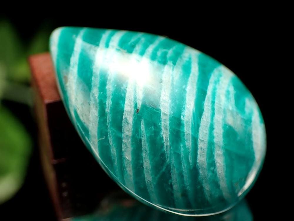 ゼブラ アマゾナイト 天河石 ドロップ型 タンブル ロシア産